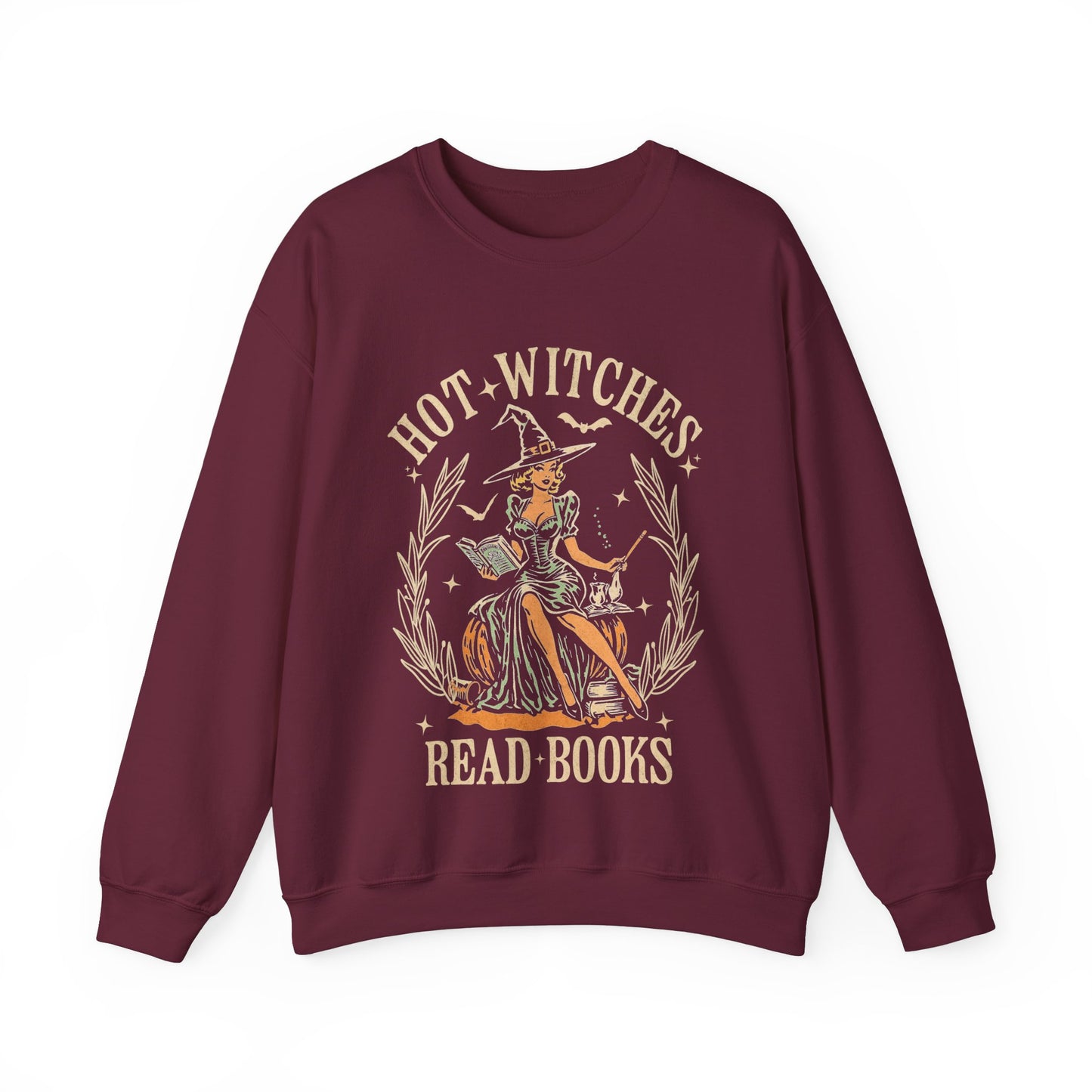 Hot Witches Read Books Crewneck